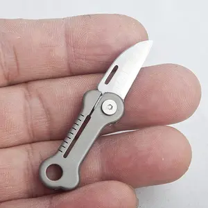 Tiny Bone Shape Pocket Knife with Titanium Alloy Handle, EDC Mini Folding Package Knife, Ultra Compact and Lightweight for Daily Carry, Cute Small Knife