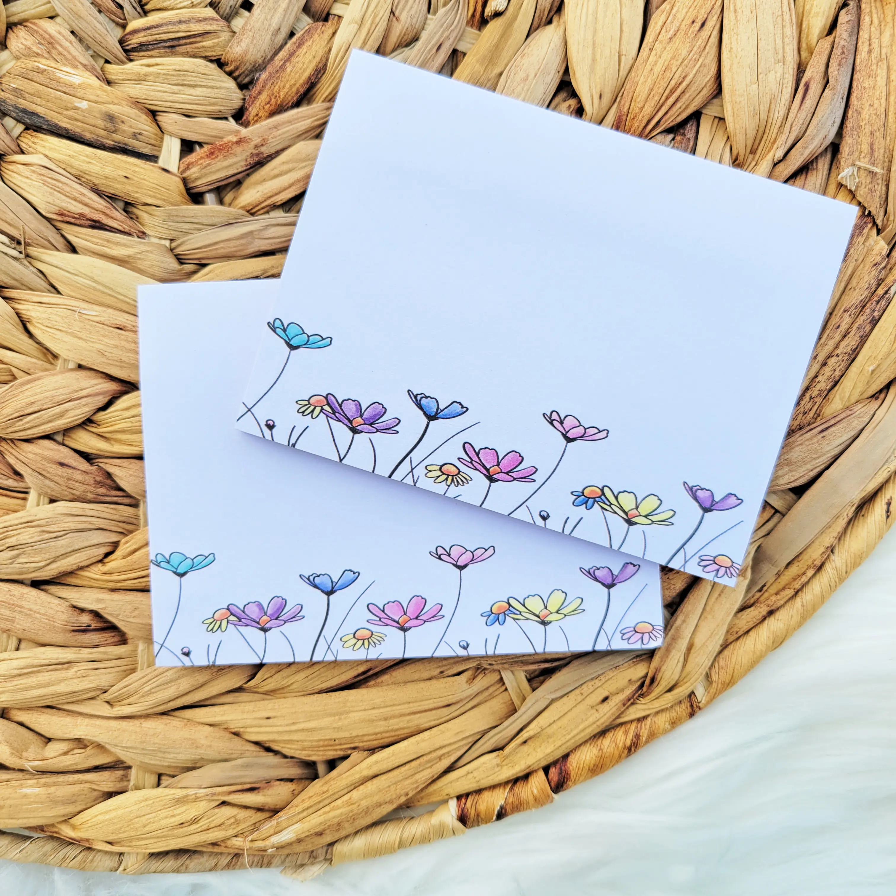 Floral Sticky Notes - Multiple Sizes - Vibrant Design - Office Stationery & Supplies