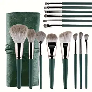 15-Piece Makeup Brush Set + Brush Case, Soft Fluffy Brushes for Foundation, Blush, Eyeshadow, Perfect Gift for Girls