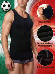 2Pcs Men’s Seamless Compression Tank Top U Neck Sleeveless Stretch Undershirt Soft & Comfortable Everyday Wear