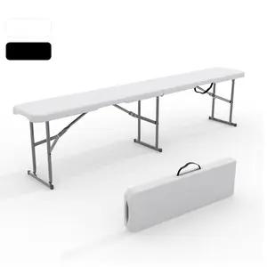 6ft Folding Outdoor Bench – Heavy Duty Portable Picnic Seat with Metal Frame & HDPE Top, 330 lbs Capacity, Built-in Handle and Lock