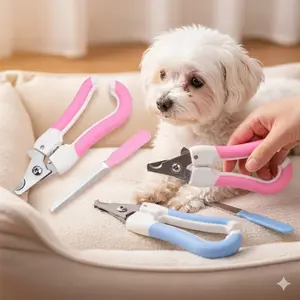 Stainless Steel Pet Nail Clipper with LED Light Shows Quick, Safe for Cats Dogs Rabbits Guinea Pigs. Ergonomic Anti-Slip Grip, Removable Blade & Lock. Prevents Overcutting, Universal Pet Nail Trimmer.
