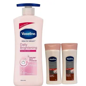 Vaseline Health Bright Daily Brightening Lotion 600 ml with Vitamin B3 - Non-Greasy Formula for Even Tone - 2 Pack Pro Age Repair Lotion