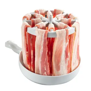 Microwave Bacon Cooker Quick Cooking Bacon Rack Grease Collector Kitchen Gadget for Christmas New Year Home Use