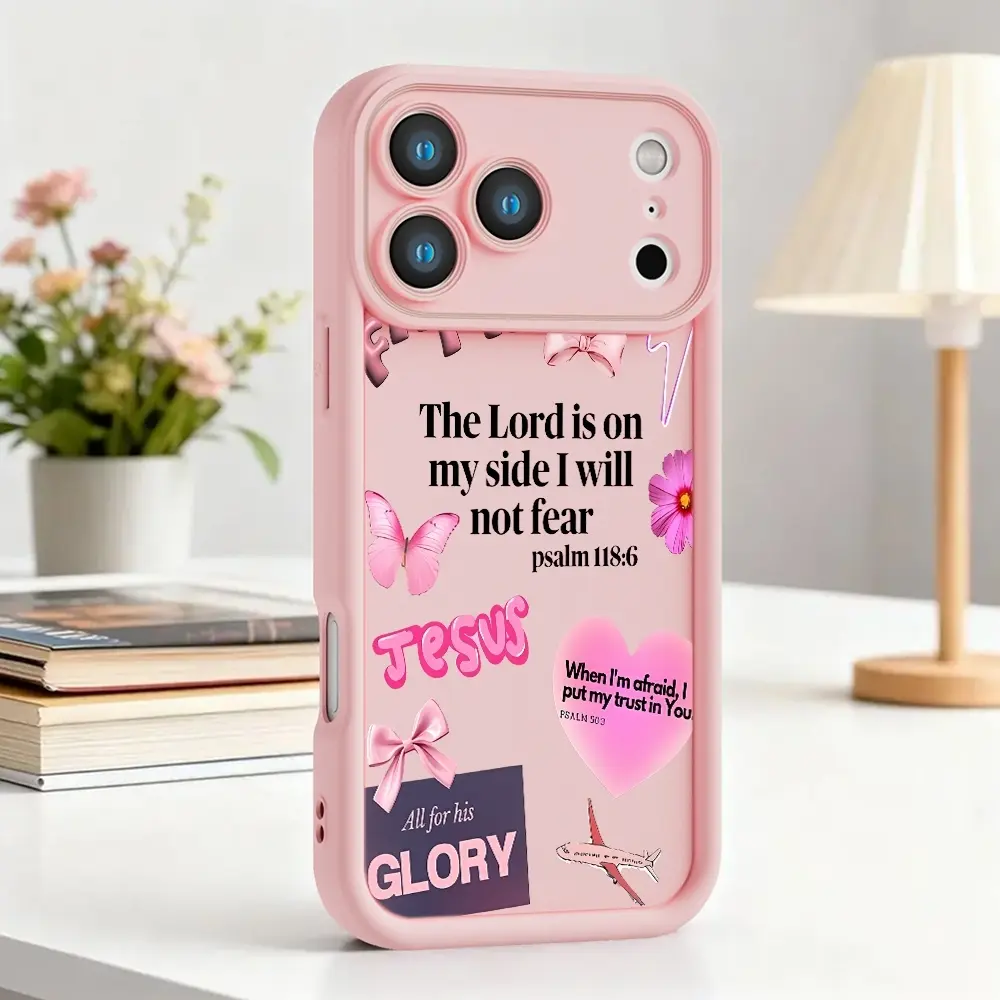 Jesus Psalm 118:6 Customized Silicon Smartphone Case, Shockproof, Anti-Scratch, Slim TPU Cover with Protection for iPhone 17,16,15,14 Pro Max,13,12,11,XR,XS Plus - Cellphone Handheld Accessories