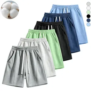Men's basic solid-color cropped pants, thin style for summer, soft and skin-friendly, loose fit for daily casual wear. Suitable for fitness and walking, durable and not easily deformed, perfect for summer outdoor activities, daily use and vacation.