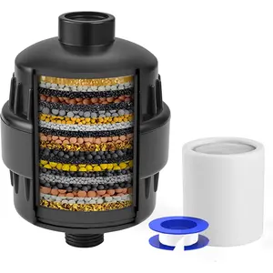 HEAVY DUTY Filter for Hard Water High Output Shower Filtered Universal Multi-Stage Shower  Filters for Removing Chlorine Improves The Condition of Your  Hair and Nails Matte Black