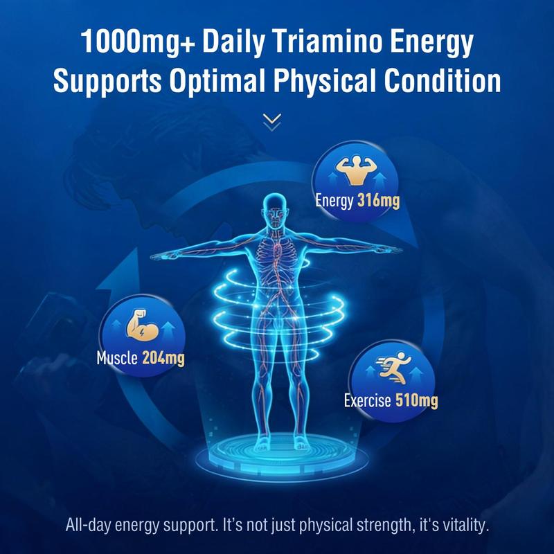 JOYUNG Vitality Formula 1200mg 3-Amino Acid Complex L-Arginine L-Citrulline L-Glutamine Energy Stamina Focus Vegan Boost 60 Count