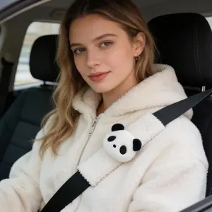 2pc Cute Panda Car Seat Belt Covers, Backpack Seat Belt Covers, Decorate Your Car and Backpack, Parent-Child Gift