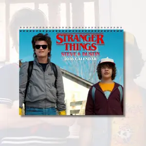 Steve Harrington & Dustin 2026 Wall Calendar, Stranger Things Movie Desktop Calendar for Fans, Funny Quotes Monthly Planner, TV Show Inspired Gift, Holiday Present