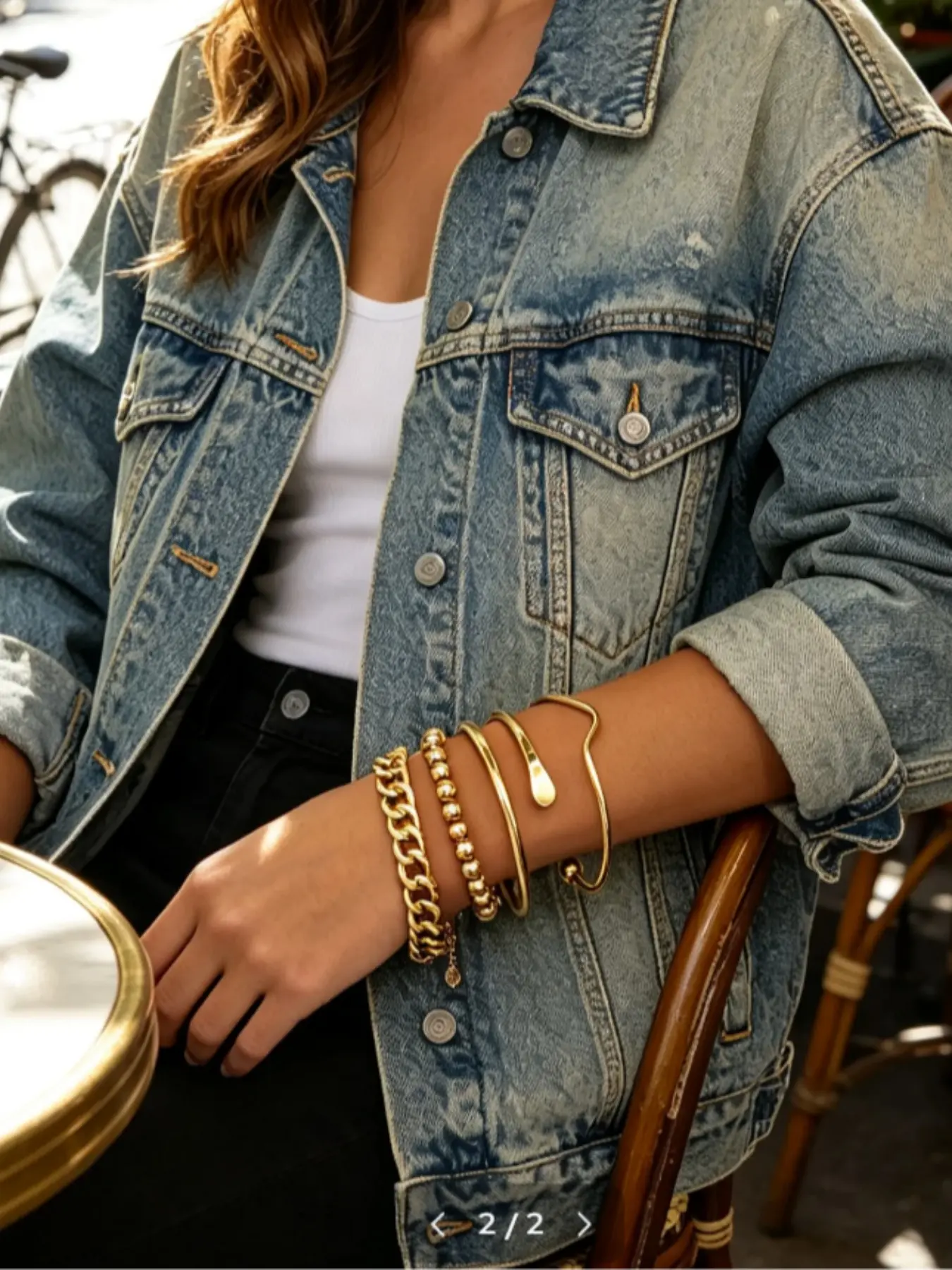 4Pcs Gold Stackable Bracelet Set for Women, Chunky Cuban Link & Beaded Bangle Set, Trendy Everyday Jewelry, Bangles Bracelets Set