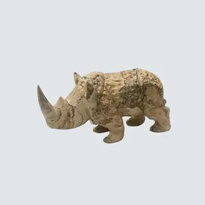 Picture jasper rhinoceros carvings