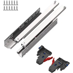 16 Inch 6 Pair Undermount Soft Close Drawer Slides Full Extension Drawer Glides Runners with  Locking Device for Frameless Cabinet