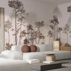 JIFFDIFF Vintage Forest Wallpaper Nature Wall Mural Peel and Stick 148" W x 98" H Self-Adhesive Wallpaper for Bedroom Living Room Canvas Wall Painting