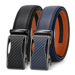 BELTROAD Mens Belt 2 Pack, Leather Ratchet Belt for Men Dress Belt with Adjustable Buckle, Trim to Fit