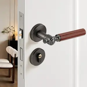 Walnut Bedroom Door Lock – Silent & Stylish
