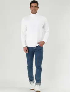 INSPIRE CHIC Men's Turtleneck Top Slim Fit Long Sleeve Pullover Turtle Neck Shirt