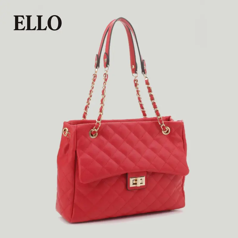 Shirley Women's Quilted Chain Crossbody Tote Bag – Affordable Vegan Leather, Classic Flap Shoulder Bag for School and Work – Stylish Everyday Tote, Perfect Gift for Women in Multiple Colors