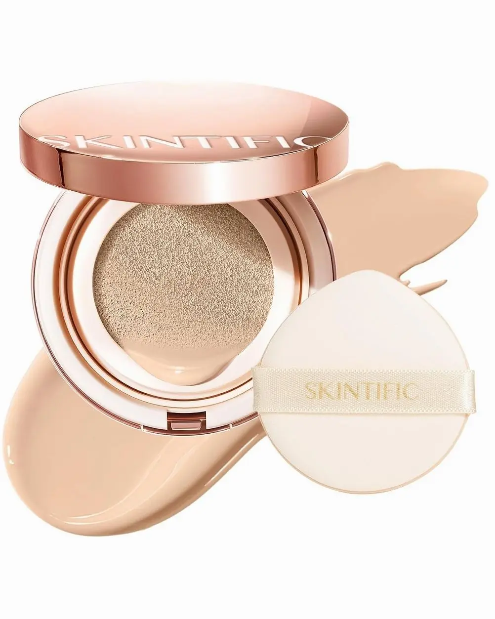 Full Coverage Cushion Foundation #22C Peach Beige| Satin Glow Finish, Oil-Control & Waterproof, Buildable Tattoo Cover Cushion for All Skin Types