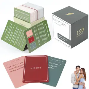 Fun Life Story Interview Kit, 1 Box 150pcs Life Story Interview Cards Set, Portable Fun Question Card for Understanding Parents and Grandparents Family Game Nights