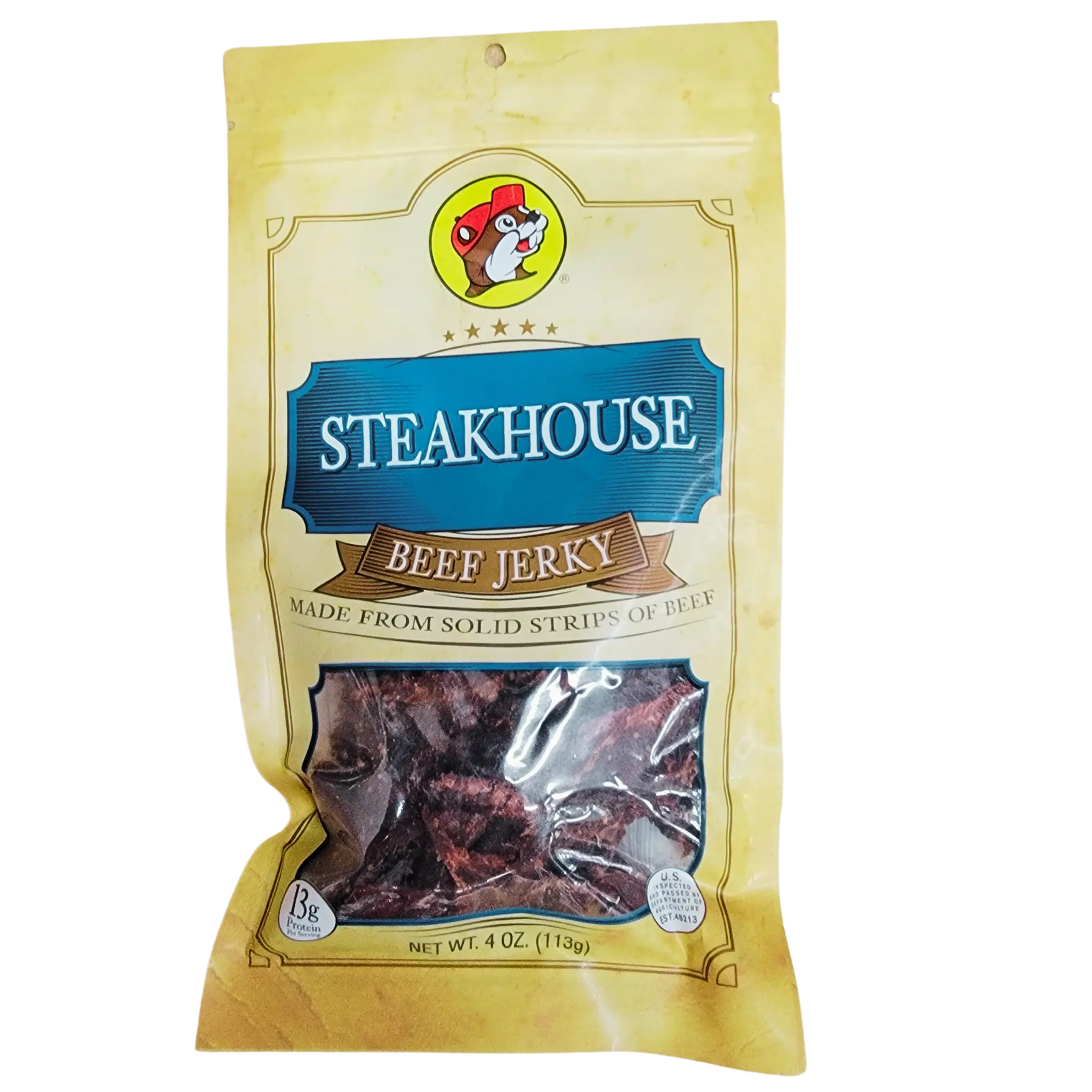 Buc-ee's Steakhouse Beef Jerky- Savory Premium Beef Jerky Snack Packed of Savory Flavors and Protein