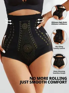 Women's High Waist Tummy & Hip Lifting Shapewear Underwear Briefs, Seamless Anti-Roll Waist Trainer, Firm Control Shaper for Daily Wear & Outfits, Womenswear