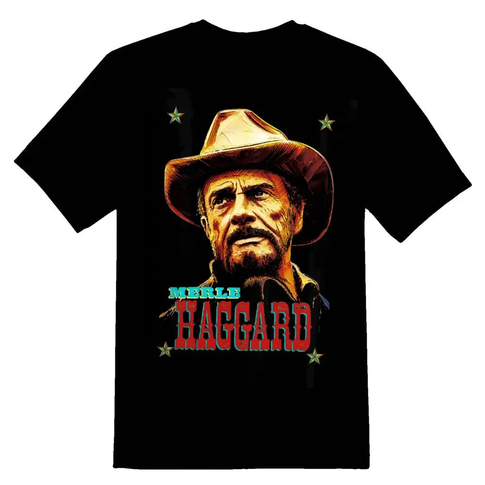 Merle Haggard Country Singer Cowboy Hat Vintage Western T Shirt Music Icon Tee