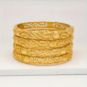24K Gold-Plated Open Cuff Bracelet | Tribal Luxury Style,Adjustable Bangle for Women, Daily & Festival wear,Ramadan Holiday Accessory, All-Season Fit, bracelets for women