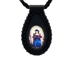 Santo Nino de Atocha Leather Scapular Necklace