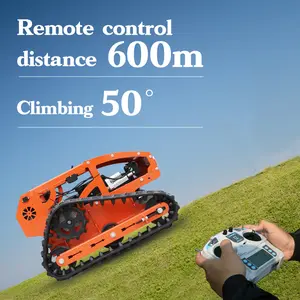 Remote Control Lawn Mowers Heavy-Duty Crawler Drive for 80% 1robotic Control All-Terrain for Lawns/Orchards Long-Range Automatic Remote Control Durable Cordless Electric Yard Machine
