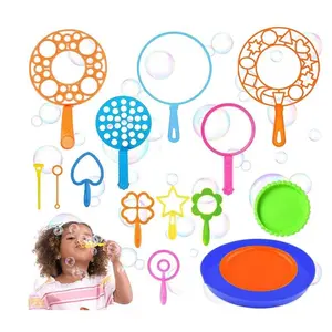 Random Color Multi-Piece Bubble Wand Set (with Tray) Loose Pack Fun Bubble-Making Toys for Kids - Summer Outdoor Toys, Also Ideal as Children's Birthday Party Gifts - Bubble Solution Not Included