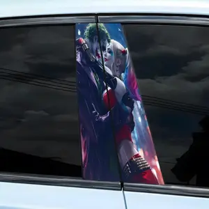 Decorative Clown Car Stickers, 2 pcs Auto Car Door Trim Waterproof Long Lasting Vinyl Decor