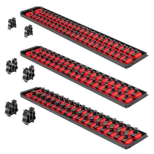 Ernest ERN8510 Socket Boss Combo Pack - Red, 6 Ratchet and Extensions, Compact Design, Holds 114 Sockets, 3 lbs Home Improvement Accessory