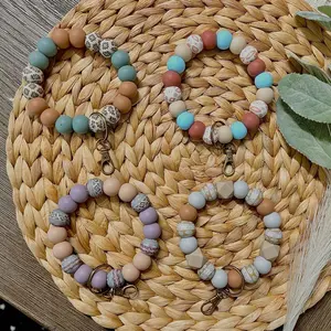 Aztec silicone wristlet keychains