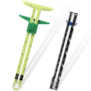 5-in-1 Sliding Sewing Gauge Ruler Set, T-Shaped Fabric Quilting Measuring Tool for Knitting, Crafting, and Sewing Beginners (2 Pieces)