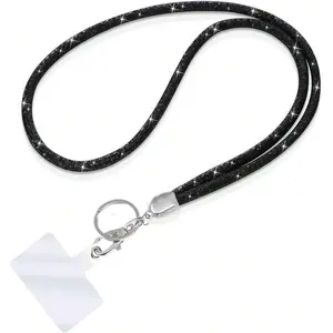 Fashion 31.5" Sparkle   Lanyard,  ID Badge Holder,Rhinestone Work Name Card Holder,Bonus (1PC)