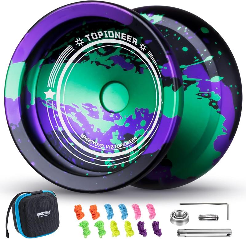 MAGICYOYO V12 Finger Spin Yoyo Professional Responsive Yoyo for Kids & Adults, Unresponsive Yoyo for Advanced, Professional Yoyo with 12 Yoyo Strings & Yo-Yo Accessory Kit