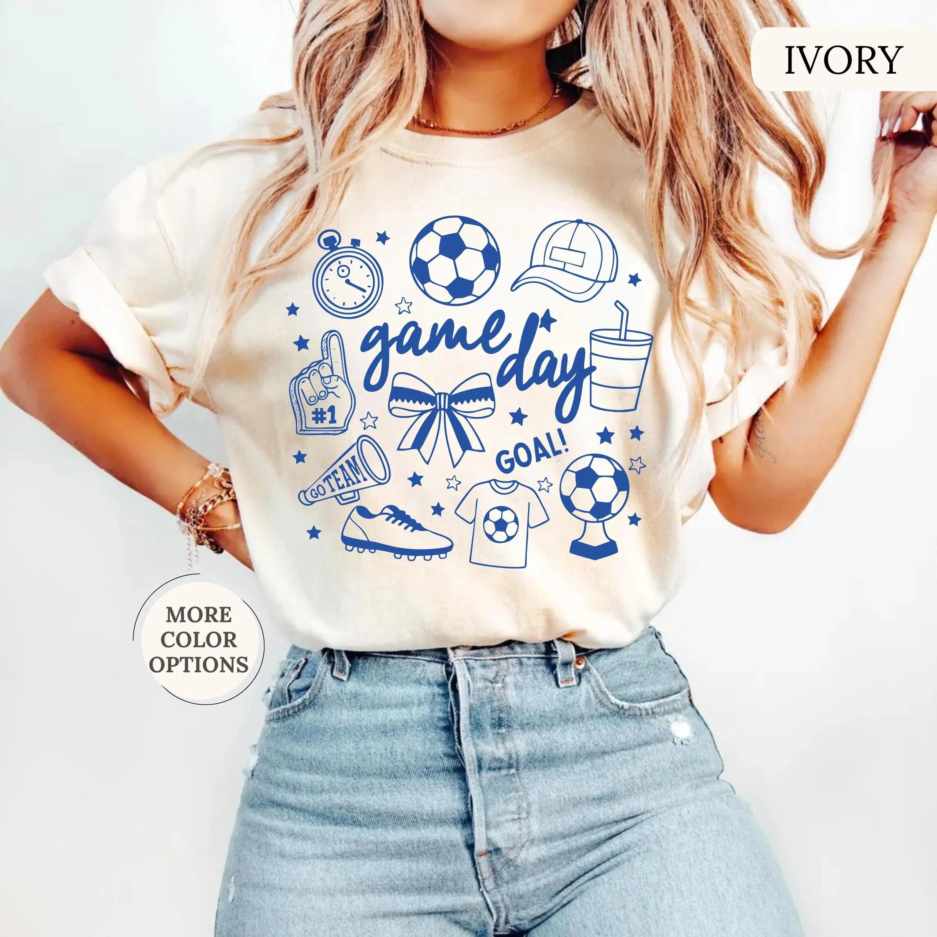 Comfort Colors Soccer Doodles Shirt Game Day Soccer Shirt Soccer Mom Shirt Coquette Soccer Shirt Soccer Lover Gift Soccer Season Tee