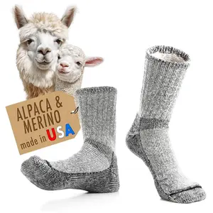 Timberline Alpaca Merino Wool Crew Socks for Men & Women - Moisture Wicking Cushioned Hiking Socks, Anti-Blister Cold Weather Use