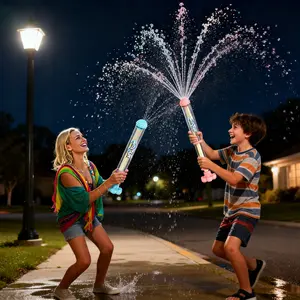【Summervibes】Fireworks Water Stick Toy, Long-Range Water Blaster for Beaches, Pool Parties & Summer Fun – Bright Plastic Water Toy for Adults & Kids | Big Giveaway, Family Fun, Romantic,Safe Toy, Ieal Gift, Surprise Gaget