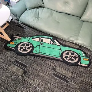 Cartoon Car Shaped Rug, Non-Slip Soft Floor Mat, Decorative Carpet for Home Living Room Bedroom, Cool Bedroom Accessories, Home Decor, Cartoon Pattern Rug, Household Decorative Rug