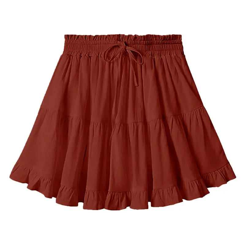 Women High Waist Drawstring Skort, 2026 New Elastic Waist Fashion Short Skirt for Beach & Casual