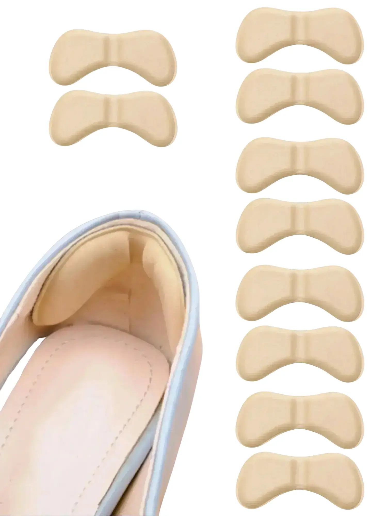 Beige 5 Pairs Anti-slip Heel Cushion, Soft Shoe Heels Insole, Gifts for Girlfriend, Heel Protector, Heel Cover Patches, Shoe Shock Absorbing Sole, Sho