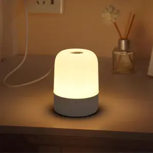 USB Rechargeable Table Lamp, 3-color Dimmable LED Night Light, Touch Control Desk Lamp, Soft Light Night Light for Bedroom, Living Room, Home Decor