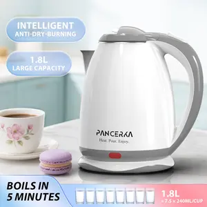 PANCERKA Electric Kettle, 1.8L Fast Boil Tea & Hot Water Kettle, Cool-Touch Double Wall, Auto Shut-Off & Boil-Dry Protection, BPA-Free, Perfect for Coffee, Tea & Daily Use