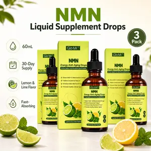 3 Pack of NMN Liquid Vitamin Supplement Drops, 500mg NMN with AKG, TMG & CoQ10, Lemon Lime Flavor, Daily Wellness Support, 30-Day Supply Edible