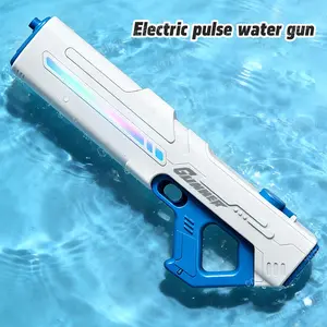 Pulse Electric Water Gun, Automatic Large Capacity Continuous Fire, Seven Color Lights, Beach Toy, Boy's Birthday Gift