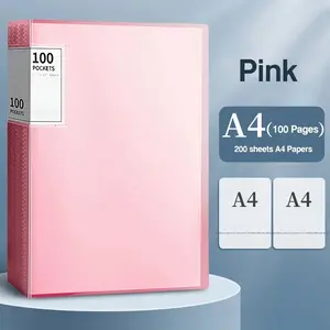 Large-capacity 100-page A4 folder - Documents Organizer - Durable binding method - Suitable for offices, log recording, scrapbooks, photo albums, portfolios - Files, certificates, news papers, etc., suitable for 10 party events