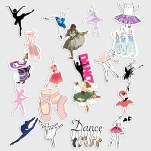 Sticker Pack 20 Ballet Dancer Vinyl Sticker, Elegant Dance Silhouette Art, Waterproof Decal