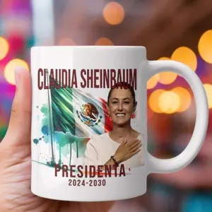 [Sale Up To 40% + Freeship]  Taza Claudia Sheinbaum MÃ©xico Mug, Partido Morena AndrÃ©s Manuel LÃ³pez Obrador AMLO Mug